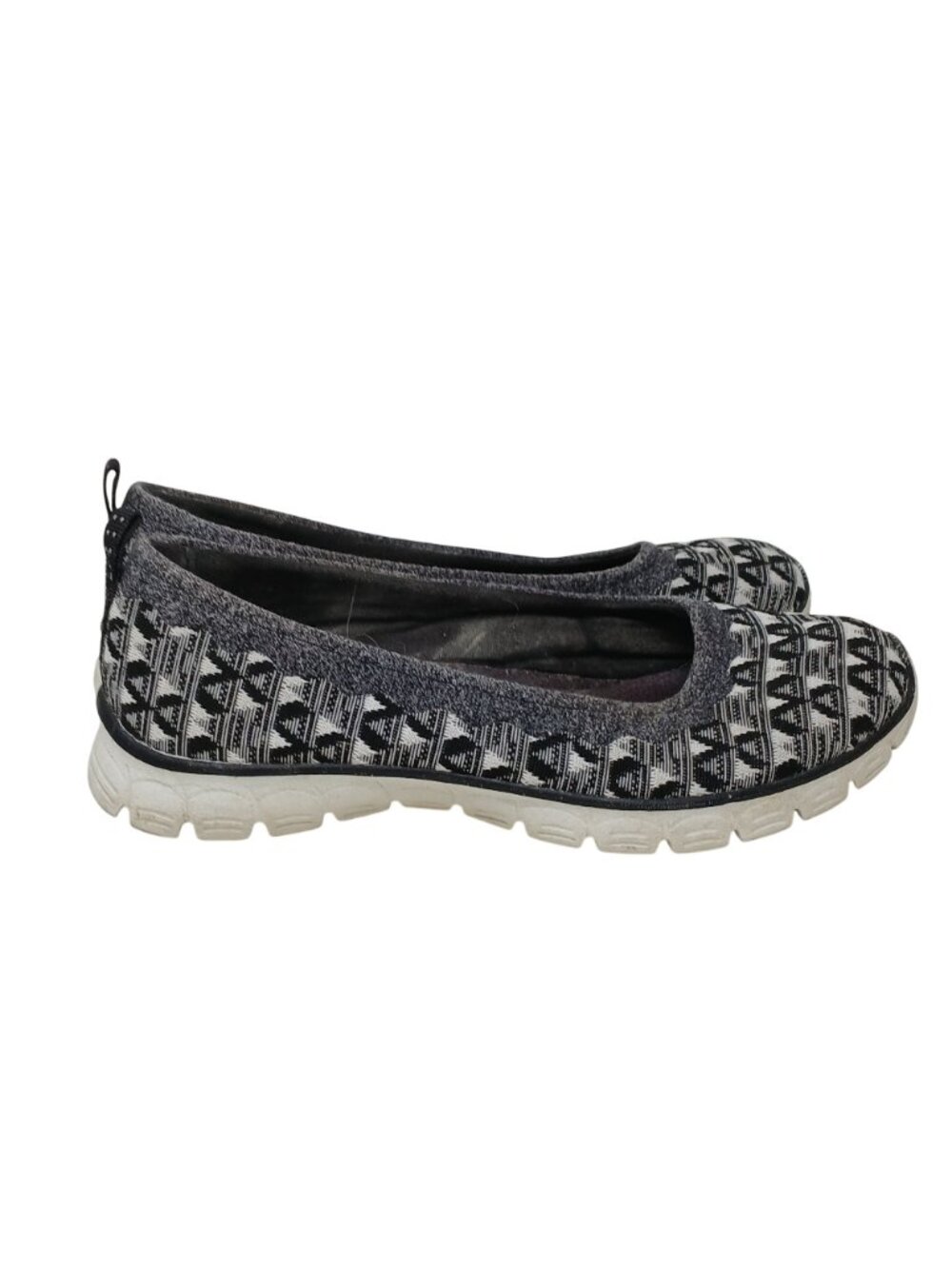 Skechers Air Cooled Memory Foam Size 8.5 SlipOn Comfort Shoes Gray Tribal #4-1 - Picture 3 of 11